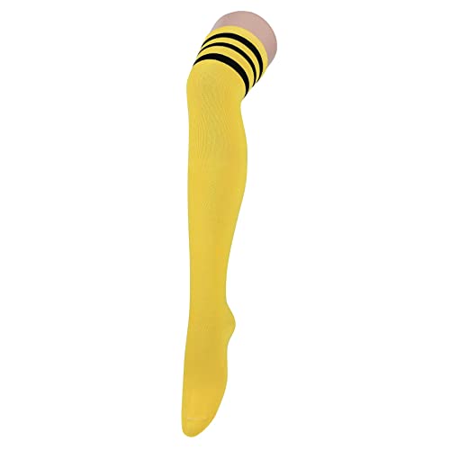 Image of Zando Womens Stripes Thigh High Socks Thigh Highs Casual Knee High Stockings