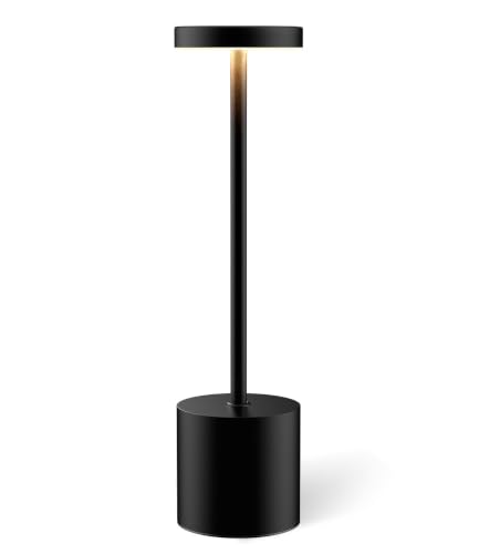 Image of KIMEE Rechargeable Cordless Metal Table Lamp, Touch Control LED Desk Lamp, Portable Night Light for Bedroom, Living Room, Restaurant, Cafe, Patio & Outdoor Use