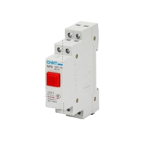 Interrupteur bouton-poussoir NP9 AC DC 220V 24V rail DIN réinitialisation 2NO 2NC - 2