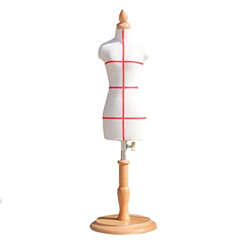 ZRY Mannequins Enfant Mannequin Buste de Couture Mini Modèle Accessoires Pédagogiques Réglable en Hauteur Présentoir de Vêtements Support en Bois Massif...