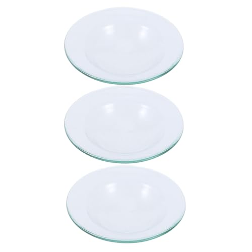 Plato Calentador de Aceite Redondo de Vidrio, Pack de 3 Repuestos para Quemadores y Lámparas de Cera 2