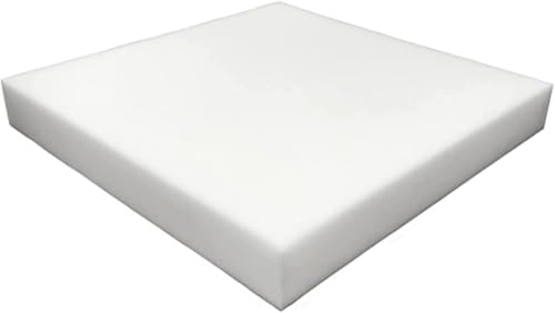 FoamRush 4" x 24" x 24" Upholstery Foam Medium Density Firm Foam Soft Support (Chair Cushion Square Foam for Dinning Chairs, Wheelchair Seat Cushion Replacement)