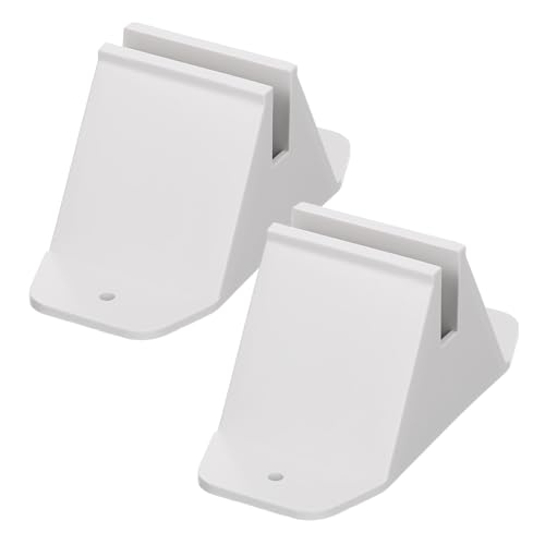 IWOWHERO 2 pezzi Kit Base Supporto Recinzione da Giardino Antiribaltamento Accessorio da Esterno Bianco Facile Installazione Resistente e Compatibile con Staccionate Varie