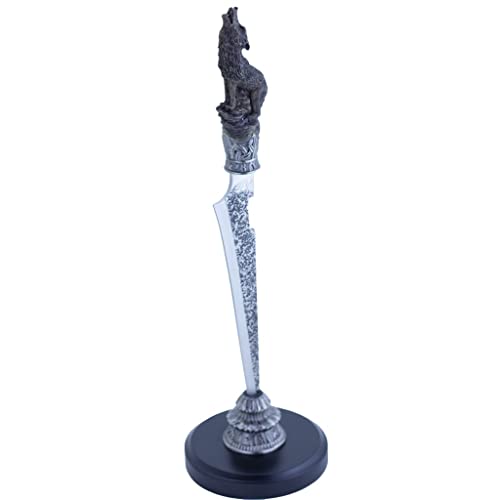 2EAGLE Zubehör für die Bürodekoration - Brieföffner/Papierschneider mit Sockel - heulendes Wolfsmuster Cover