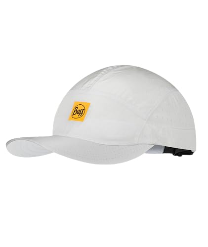 Buff®| Gorra Speed Hombre Mujer Adulto Ligera, Plegable, Materiales reciclados, Proteccion Solar UPF 50, Running, Correr, Deporte, L/XL, Blanco