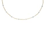 Piedra aguamarina Collar gargantilla mujer, Collar plata de ley 925, Collar piedras preciosas aguamarina natural