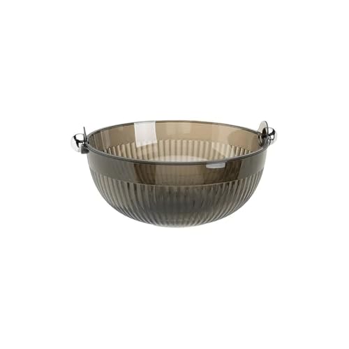 Cesta de Frutas Plato de fruta Material plástico redondo doble filtro de agua plato decorativo lavavajillas doméstico plato de aperitivos plato de caramelo plato de fruta Tazón de Frutas(Bruin)