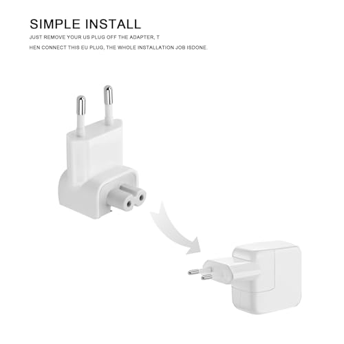 2 stuks MacBook EU-adapterstekker, vervangende AC-voeding voor MacBook, iPhone, iPad, MagSafe, 45W-140W - Afbeelding 6