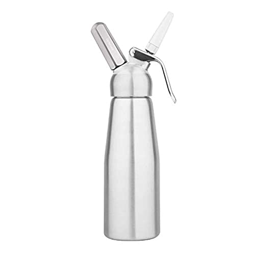 Image of THW Aluminium Cream Whipper | Professional Whipped Cream Dispenser Canister - 500 mL | Ideal for Home, Cafe, Hotel & Restaurant Use | Includes 3 Nozzles, Charger Holder & Whipper Valve Brush