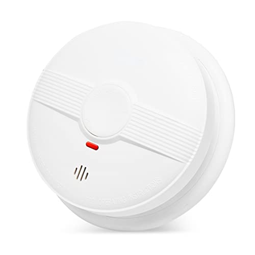 HEIMAN Detector de humo inalámbrico inalámbrico con batería de 10 años, certificado DIN EN 14604, detector de incendios fotoeléctrico conectable, incluye soporte de montaje (juego de 1) Cover