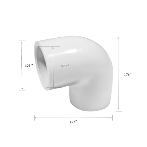 Codo de PVC 1/2 pulgada 90 grados en ángulo recto Pack de 10 DSY 4
