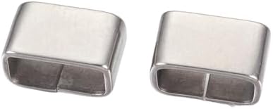DanLingJewelry 50Pcs Silver Color Stainless Steel Rectangle Slide Beads 4x8.5mm Large Hole Leather Cord Slider Loose Beads for DIY Necklace Bracelet Jewelry Making image 4