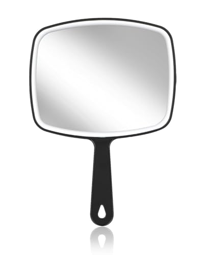 TPZORJX Espejo portátil grande de 1 pieza: espejo de maquillaje cuadrado con asa, para barberos, peluquerías, consultorios de dentistas, para cortar el cabello y aplicar maquillaje