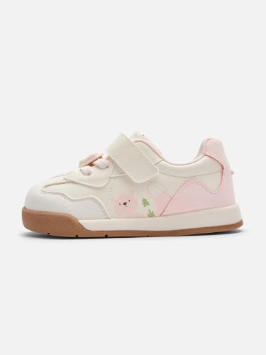 Image of Balabala Girls Boys Toddler Sneakers Wide Toe Box Walking Shoes | Unisex Kids Sneakers with hook-and-loop straps, non-slip soles, soft heel cushion, and flexible support for play