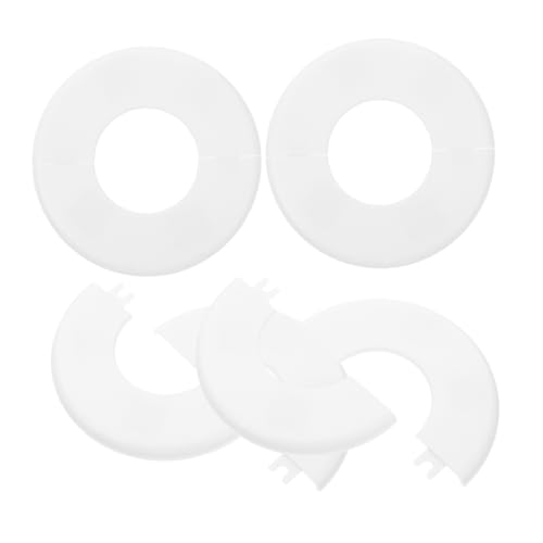 BEBEMOKO 4pcs Pool Ladder Escutcheons Covers for Inground Pool Handrail White Split Flange Design for Swimming Steps Decoration