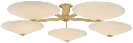 Corbett-Standard 521-60-VB Cologne - 5 Light Flush Mount - 11.75 Inches Tall and 60 Inches Wide - Vintage Brass