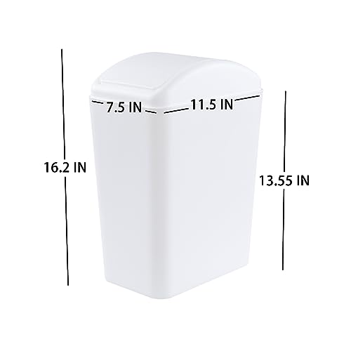3 Packs Envase de Basura con Tapa Abatible 4.5 gal Blanco miniatura 2