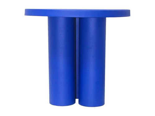 Vente-unique - Table d'appoint en métal - Bleu - Taniya