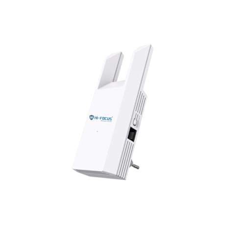 HI-Focus 300 Mbps Wi-Fi Range Extender (2.4 GHz) | Dual-Antenna Wireless Booster + Ethernet Port | Plug-and-Play Wi-Fi Repeater for Home &amp; Office 