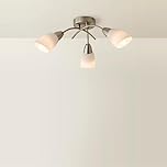 MiniSun | Modern 3 Way Brushed Chrome Ceiling Light Fitting with Frosted Glass Shades | Pendant Lights, Home Décor & Improvement Essential | Mains Wired