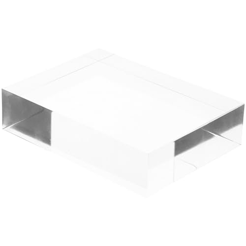 Plymor Clear Polished Acrylic Rectangular Display Block, 1