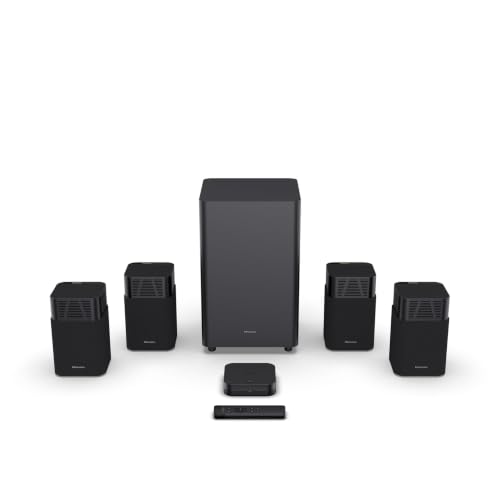 Hisense HT Saturn 4.1.2ch Soundbar with Wireless Subwoofer, Dolby Atmos, DTS:X, Bluetooth 5.3, EzPlay, 4K HDMI Pass Through, Roku TV Ready, HDMI/AUX/ARC/Optical/USB, 5 EQ Modes, Hi Concerto - image 1
