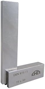 Kinex 4026-12-007 Solid Machinist Square 3 x 2 Inches (75 x 50 mm) DIN 875/1 (Square w/in 14 microns or 0.0005 Inches)