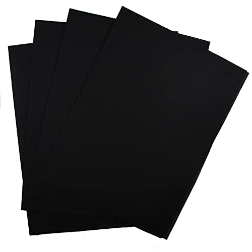 Image of KCS 4 pc of 12 inch x 18 inch 14CT Counted Cotton Aida Cloth Cross Stitch Fabric (Black)