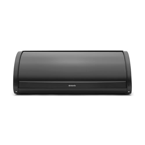 Roll Top Portapane a Serranda Grande Contenitore da Banco per Pane Bagel Panini Design Intelligente e Salvaspazio per la Cucina con Piano Piatto Metallo Resistente Matt nero