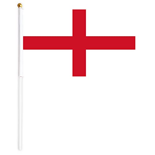 50 Pieces Small England Stick Flag Hand Held Bunting Flag St George’s Day English Supporter Sports Waving Flag Football Fans Festival Celebration Party Angles Parades 14x21cm National Day - Image 4