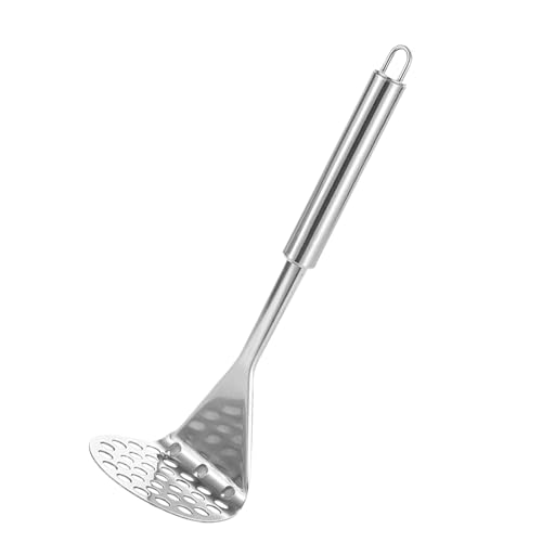 NevPuose Machacador de patatas de acero inoxidable, triturador de frutas, acero inoxidable, antideslizante, manual, para cocina, cocina, alimentos para bebés
