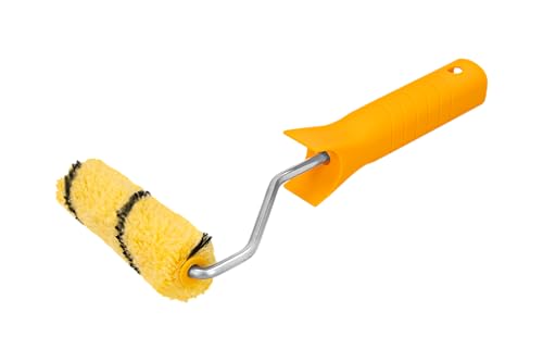 Hardy Working Tools - Kit Mini Rullo per Pittura: Manicotto 10 cm Ø15 mm Poliestere Hardstar, Pelo 9 mm con Montura – Manico in Plastica – Mini Rullo per Pareti e Soffitti