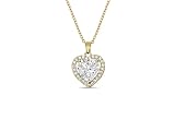 Heart Pendant Stainless Steel Zircon Necklace for Women in white Diamond color and heart shape