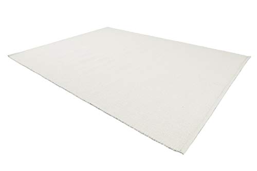 LIFA LIVING Alfombra de Lana Hecha a Mano, Tapetes Modernos para salón y Dormitorio, Alfombras de Estilo Nordico, Alfombras 70% Lana y 30% Algodón (Blanco, 140x200cm)