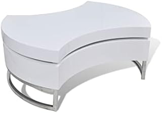vidaXL Coffee Table Shape-adjustable High Gloss White Living Room Furniture