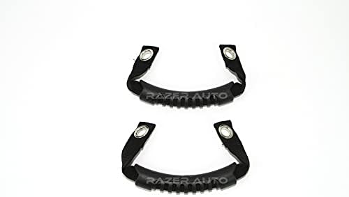 Alça de apoio traseira do pilar do para-brisa Razer Auto preta para Jeep JK Wrangler 2007–2017 – Par