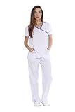 11145W Just Love Women's Scrub Sets / Medical Scrubs / Nursing Scrubs - M, White with Royal Blue Trim,White With Royal Blue Trim,Medium