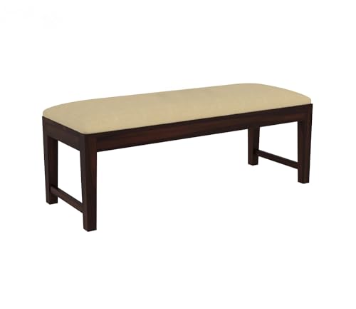 Image of WOODAMIYAWooden Seating Bench for Home & Office, Multipurpose Seating Bench for Daining Table /Indoor and Outdoor /Balcouny, Bench with Cushion, 54x14x17.5 Inch, Walnut Finish