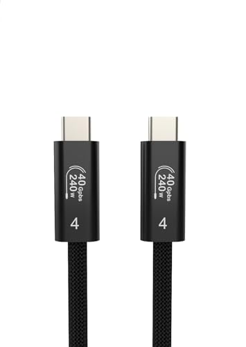 Image of USB4 Cable for Thunderbolt 4, 40Gbps Data Transfer, 240W Charging, Supports 8K Display, 3.3FT USB C to USB C Cable Compatible with Thunderbolt 3, MacBook Pro /Air, iPad Pro, iPhone 16 /17