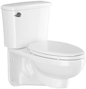 PROFLO PFXXC810HE 1.28 GPF Wall Mounted Two Piece Elongated Toilet with Left Hand Lever - Less Seat, ADA Compliant - White