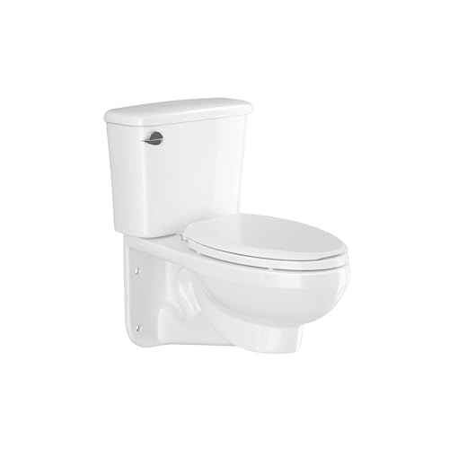 PROFLO PFXXC810HE 1.28 GPF Wall Mounted Two Piece Elongated Toilet with Left Hand Lever - Less Seat, ADA Compliant - White
