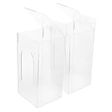 ARTSEWPLY 2 Piezas Caja Dispensadora de Guantes Transparente de Plástico Acrílico Organizador Portátil con Montaje sin Taladro para Pared o Mesa Doble Compartimento para Guantes Toallas y