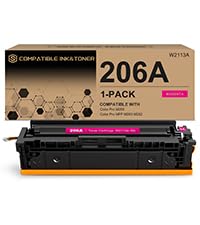 Image of 206A Toner Cartridges (with Chip) Works with HP Color Pro MFP M283fdw M283cdw, Pro M255dw M255nw, MFP M282nw M283 M282 M255 Printer | W2113A, 1 Pack Magenta