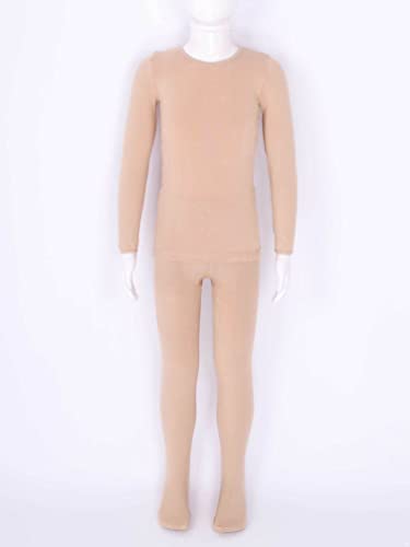 YiZYiF Kids Boys Girls Fleece Lined Thermal Underwear 2 Pcs Gymnastics Ballet Dance Undergarments Long John Set3