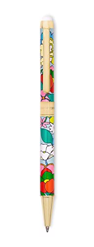 Kate Spade New York Stylus Pen For Touch Screens, Blue Metal Ballpoint Pen With Black Ink And Vegan Leather Storage Pouch, Flower Bed #TOP2