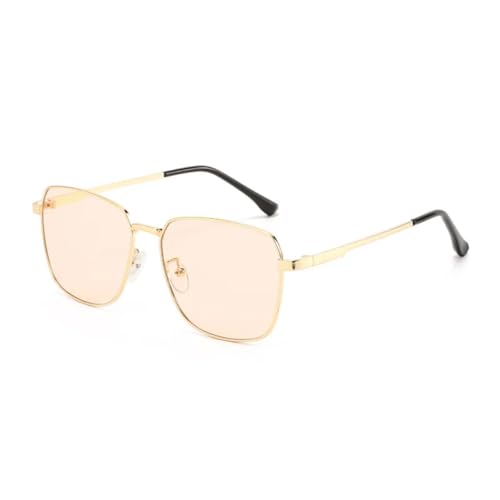 Lunettes de soleil en métal pour homme et femme avec verres teintés tendance