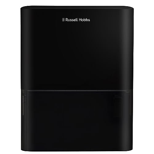 Russell Hobbs Dehumidifier 10 Litre/Day for Damp/Mould & Moisture in Home Kitchen Bedroom Office Caravan Laundry Drying 30m2 Room Smart Timer Black RHDH1001B