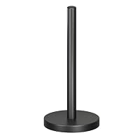 Minismus Porta Rotolo da Cucina, Acciaio Inox con Base Appesantita e Pad Antiscivolo per la Massima Stabilità, Portarotolo da Cucina da Appoggio (Nero)