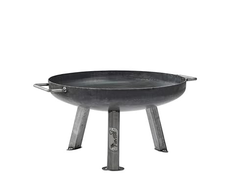 Feuerschale aus 2,5 mm Stahl – Bombe Basic Feuerbecken 48x48x30 cm, robuste Feuerstelle für Garten, Terrasse & Balkon, langlebiger Rohstahl mit natürlicher Rostpatina (7 kg)