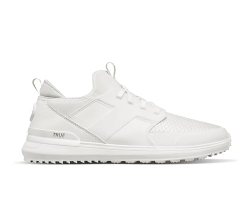 TRUE Linkswear Men's Lux G Waterproof Golf Shoes – White on White – Size 10.5